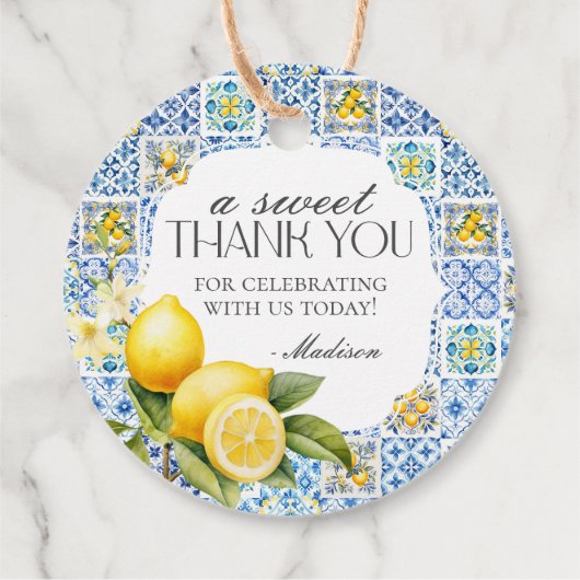 Amalfi-kust Italiaanse Toscaanse Kustlijn Bedankjes Labels (Achterkant)