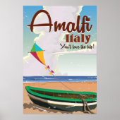Amalfi kust Italië Afdruk poster Vintage (Voorkant)