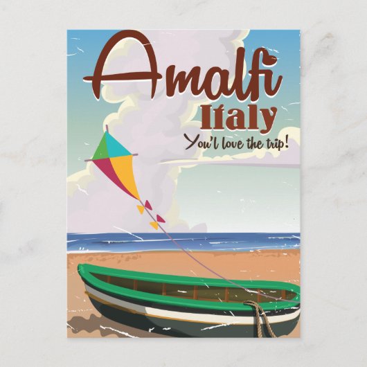 Amalfi kust Italië Afdruk poster Vintage Briefkaart (Voorkant)