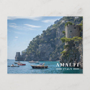 Amalfi-kust Italië boten en toren Feestdagenkaart