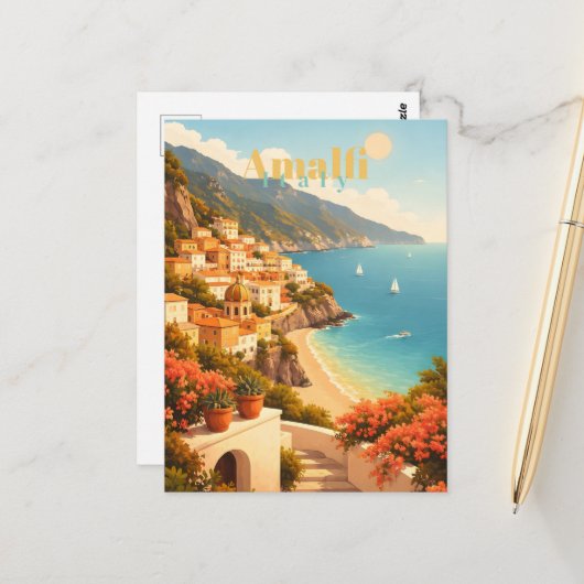 Amalfi-kust Italië Briefkaart (Voorkant / Achterkant in situ)