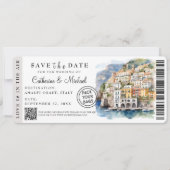 Amalfi Kust Italië Instapkaart Bestemming Save The Date (Voorkant)