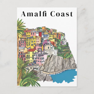 Amalfi-kust Italië Middellandse Zee-dorp Briefkaart