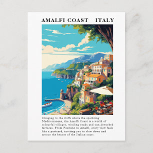 Amalfi-kust Italië Reis Vintage Briefkaart