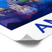 Amalfi kust Italië Retro Poster (Hoek)