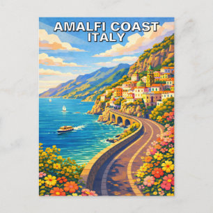 Amalfi Kust Italië Riviera Vintage Reis Briefkaart