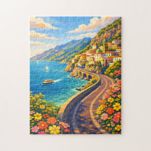 Amalfi-kust Italië Riviera Vintage Reisspel Puzzel