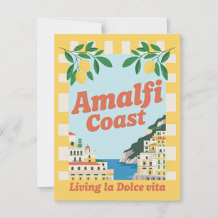 Amalfi-kust Italië Vintage leven la Dolce Vita Briefkaart