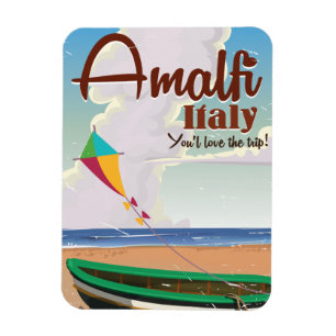 Amalfi-kust Italië Vintage reisposter print Magneet