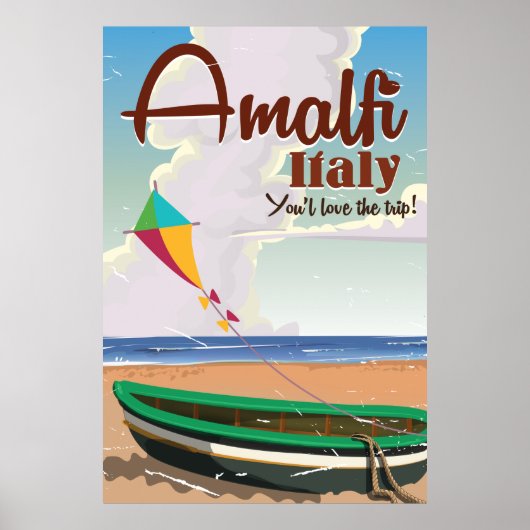 Amalfi-kust Italië Vintage reisposterprint Poster (Voorkant)