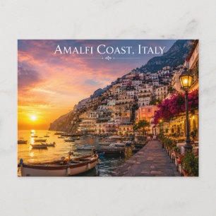 Amalfi-kust Italië Zonsondergang Reizen Briefkaart
