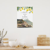 Amalfi-kust Lemons Bruiloft Welkom Bord Poster (Keuken)