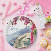 Amalfi kust Mediterraan monogram gedrukt Papieren Bordje (Feest)