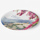 Amalfi kust Mediterraan monogram gedrukt Papieren Bordje (Gekanteld)