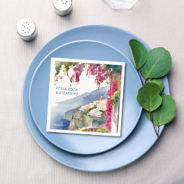 Amalfi kust Mediterraan monogram gedrukt Servet