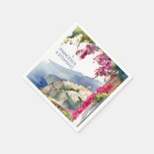 Amalfi kust Mediterraan monogram gedrukt Servet (Hoek)