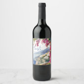 Amalfi kust Mediterraan monogram gedrukt Wijn Etiket (Voorkant)