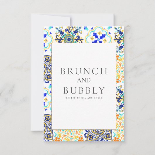 Amalfi-kust Mediterraan Tegel Bruidsdouchekaart Kaart (Voorkant)