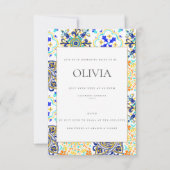 Amalfi-kust Mediterraan Tegel Bruidsdouchekaart Kaart (Achterkant)