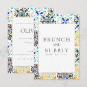 Amalfi-kust Mediterraan Tegel Bruidsdouchekaart Kaart (Voorkant / Achterkant)