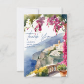 Amalfi-kust Mediterraanse Italiaanse bruidsdouche Bedankkaart (Voorkant)