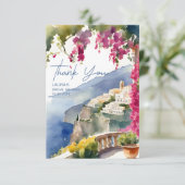 Amalfi-kust Mediterraanse Italiaanse bruidsdouche Bedankkaart (Staand voorkant)