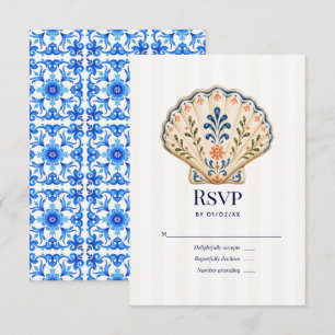 Amalfi-kust Mediterraanse Italiaanse Trouwdag RSVP Kaartje