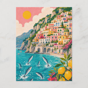 Amalfi-kust Mediterrane Citroen Italiaanse Sardine Briefkaart