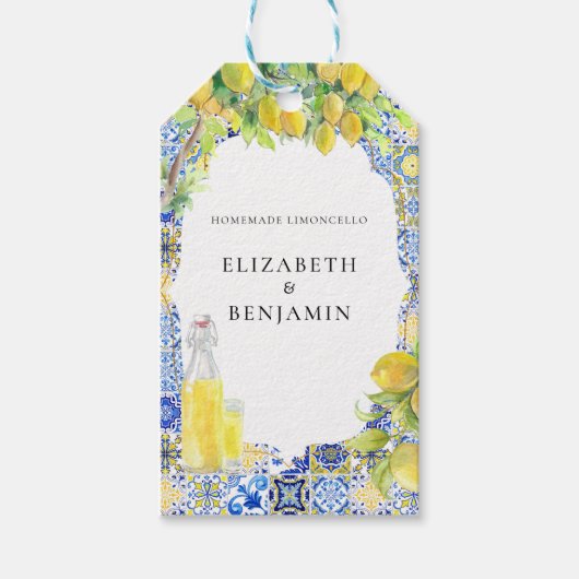Amalfi-kust | Mediterrane Limocello Cadeaulabel (Voorkant)