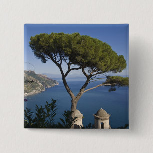 Amalfi-kust, Ravello, Campania, Italië Vierkante Button 5,1 Cm