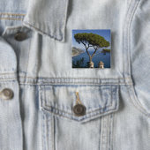 Amalfi kust, Ravello, Campanië, Italië Vierkante Button 5,1 Cm (In situ)