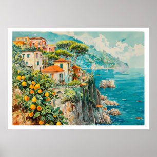Amalfi-kust Reis uit het verleden Poster