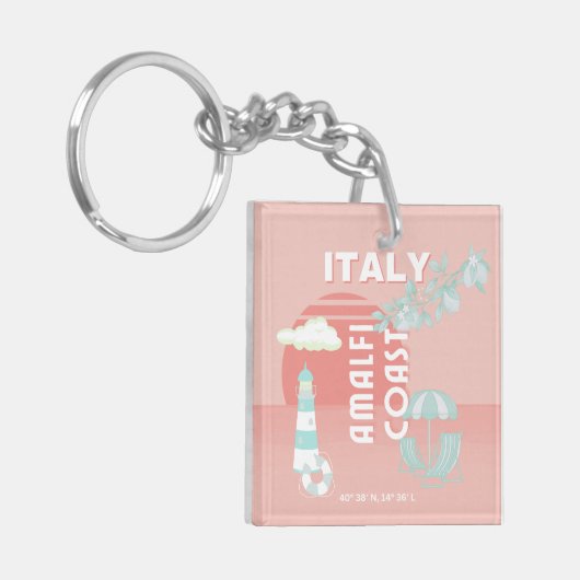 Amalfi kust, Reiskunst, Pastel Sleutelhanger (Voorkant Links)