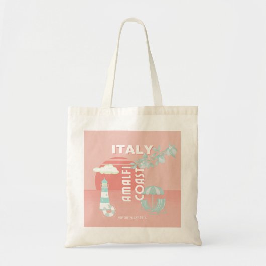 Amalfi kust, Reiskunst, Pastel Tote Bag (Voorkant)
