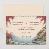 Amalfi-kust | Romantische Middellandse Zee-kust Save The Date (Voorkant / Achterkant)