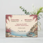 Amalfi-kust | Romantische Middellandse Zee-kust Save The Date (Staand voorkant)