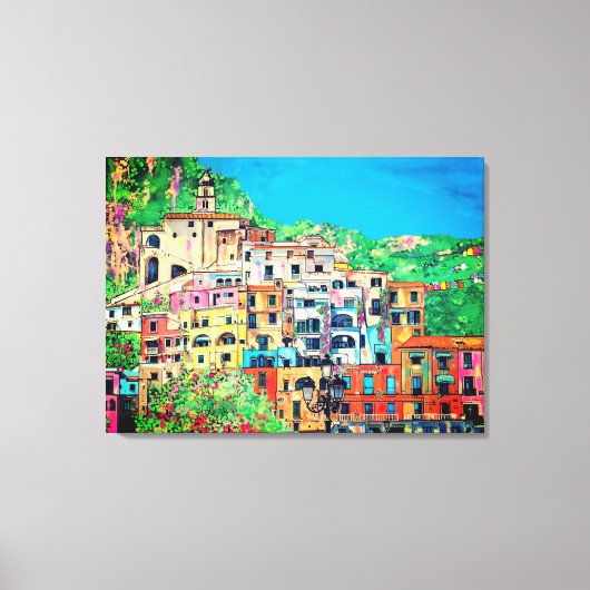 Amalfi Kust van Italië Hedendaagse digitale kunst Canvas Afdruk (Voorkant)