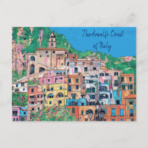 Amalfi-kust van Italië Traditionele Kunst Briefkaart