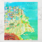 Amalfi kust van Italië Wijnlabel Wijn Etiket (Enkel label)