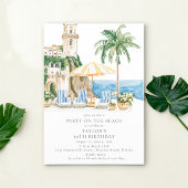 Amalfi Kust Verjaardagsstrandfeest Uitnodiging