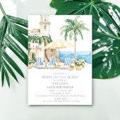 Amalfi Kust Verjaardagsstrandfeest Uitnodiging