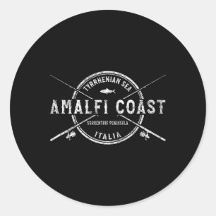Amalfi-kust Vintage Gekruiste Vissenstokken Ronde Sticker