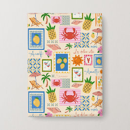 Amalfi-kust Zomer Mediterraan Patroon Button