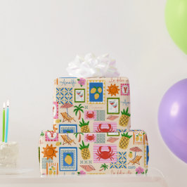 Amalfi-kust Zomer Mediterraan Patroon Cadeaupapier