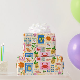 Amalfi-kust Zomer Mediterraan Patroon Cadeaupapier