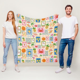 Amalfi-kust Zomer Mediterraan Patroon  Fleece Deken