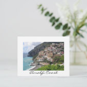 Amalfi kustdorp Positano wit briefkaart (Staand voorkant)