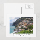 Amalfi kustdorp Positano wit briefkaart (Voorkant / Achterkant)