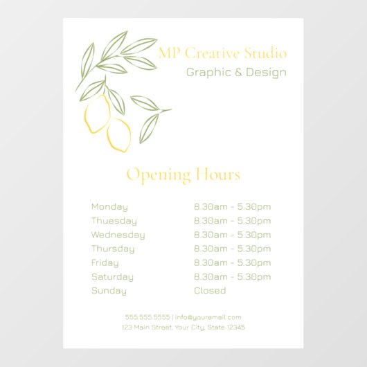 Amalfi Lemon Chic Raamsticker (Vel)