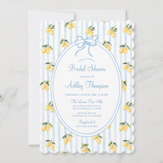 Amalfi Lemon en Bow Vrijgezellenfeest Kaart (Voorkant)